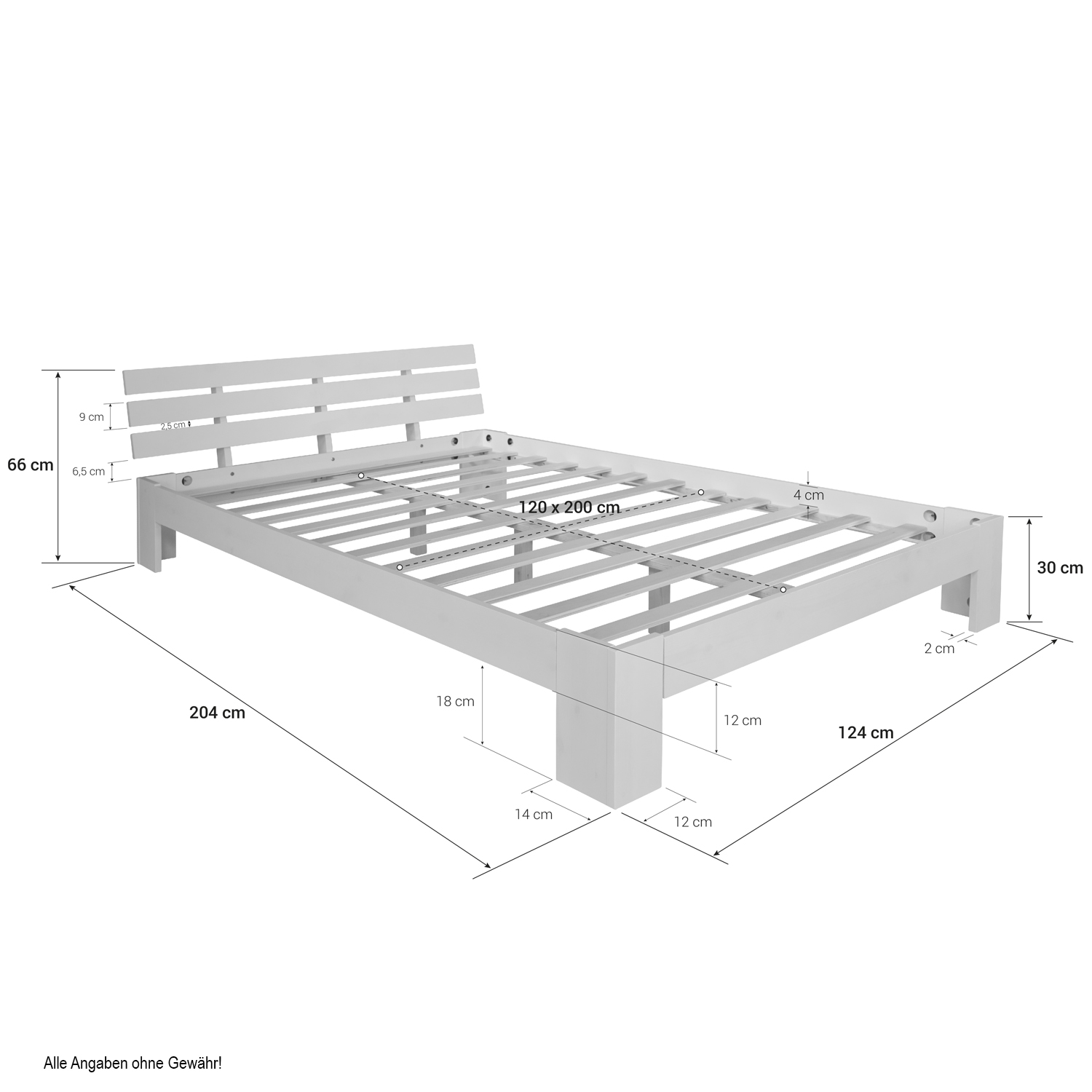 Wooden bed 90 120 140 160 180 cm white natural or grey double bed futon bed frame solid wood single bed