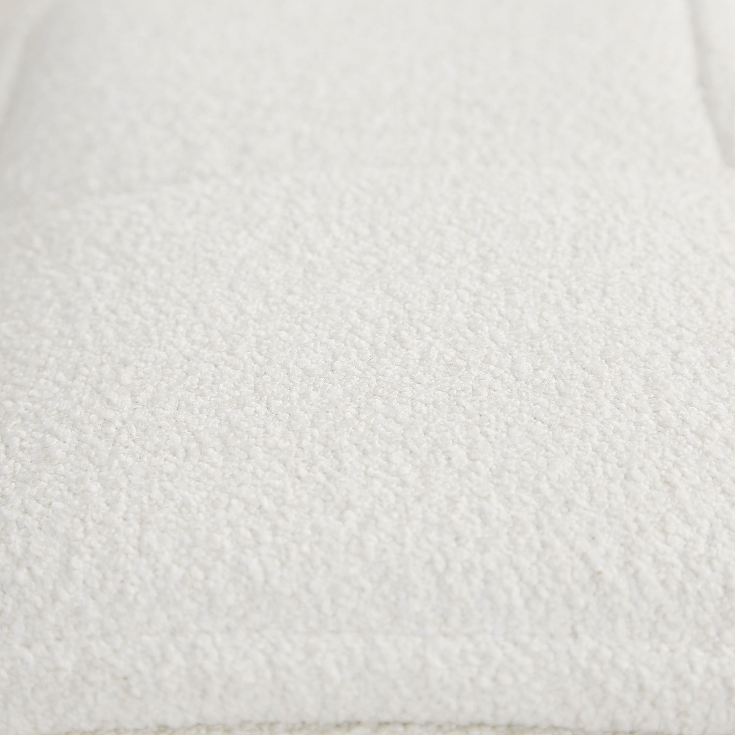 Footstool Pouffe Bouclé Beige Stool Small Footrest Upholstered Seater Cube Seat