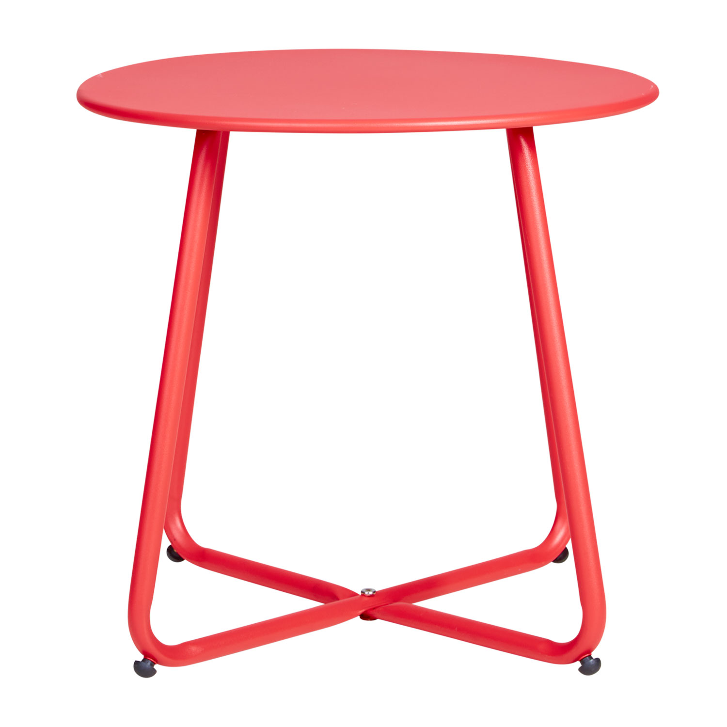 Coffee table Side table Round Garden Table Red Metal Small table Outdoor table Bistro table