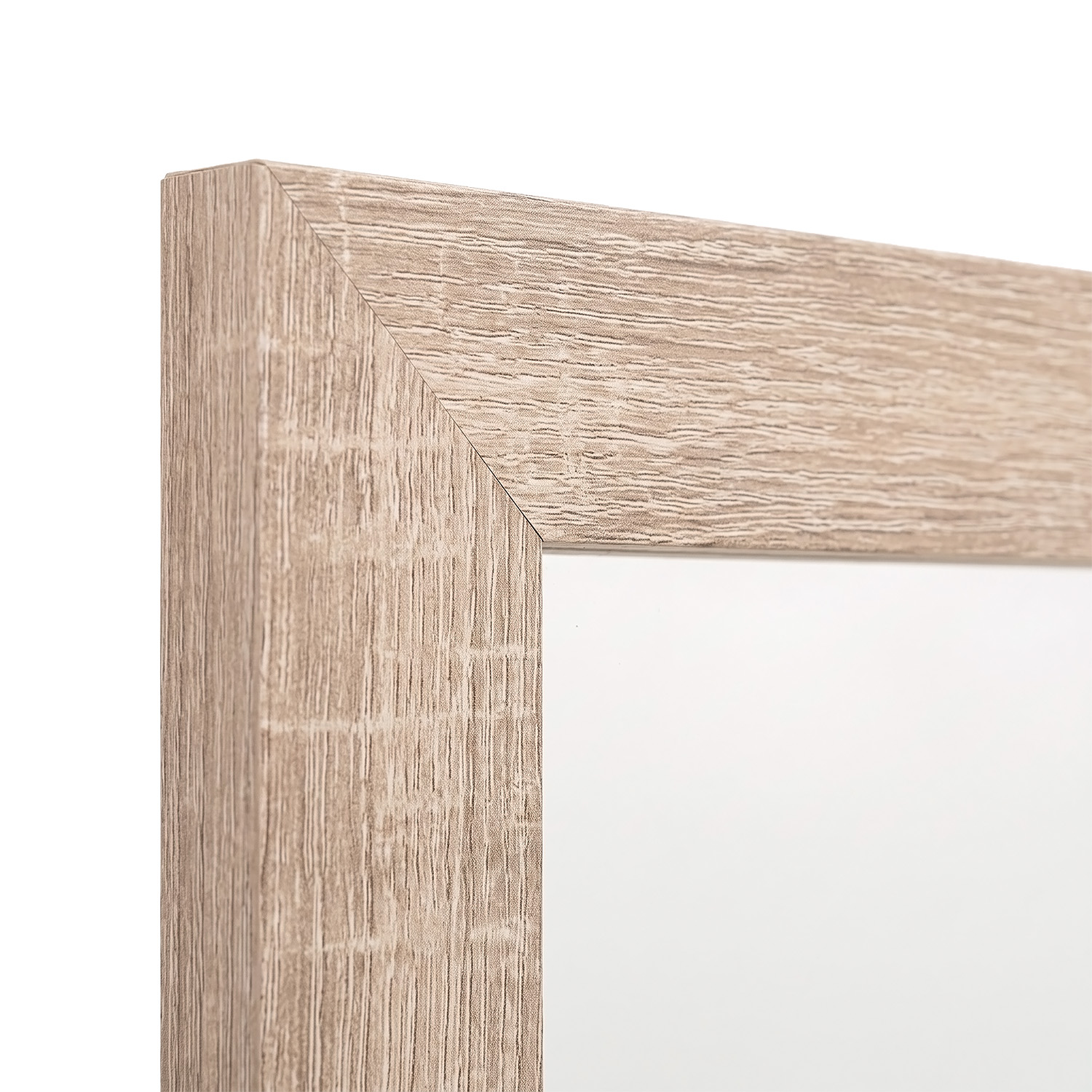 Large Rectangular Wall Mirror 80x70 cm Sonoma Oak Effect Wooden Frame Hallway Bedroom Living Room Mirror