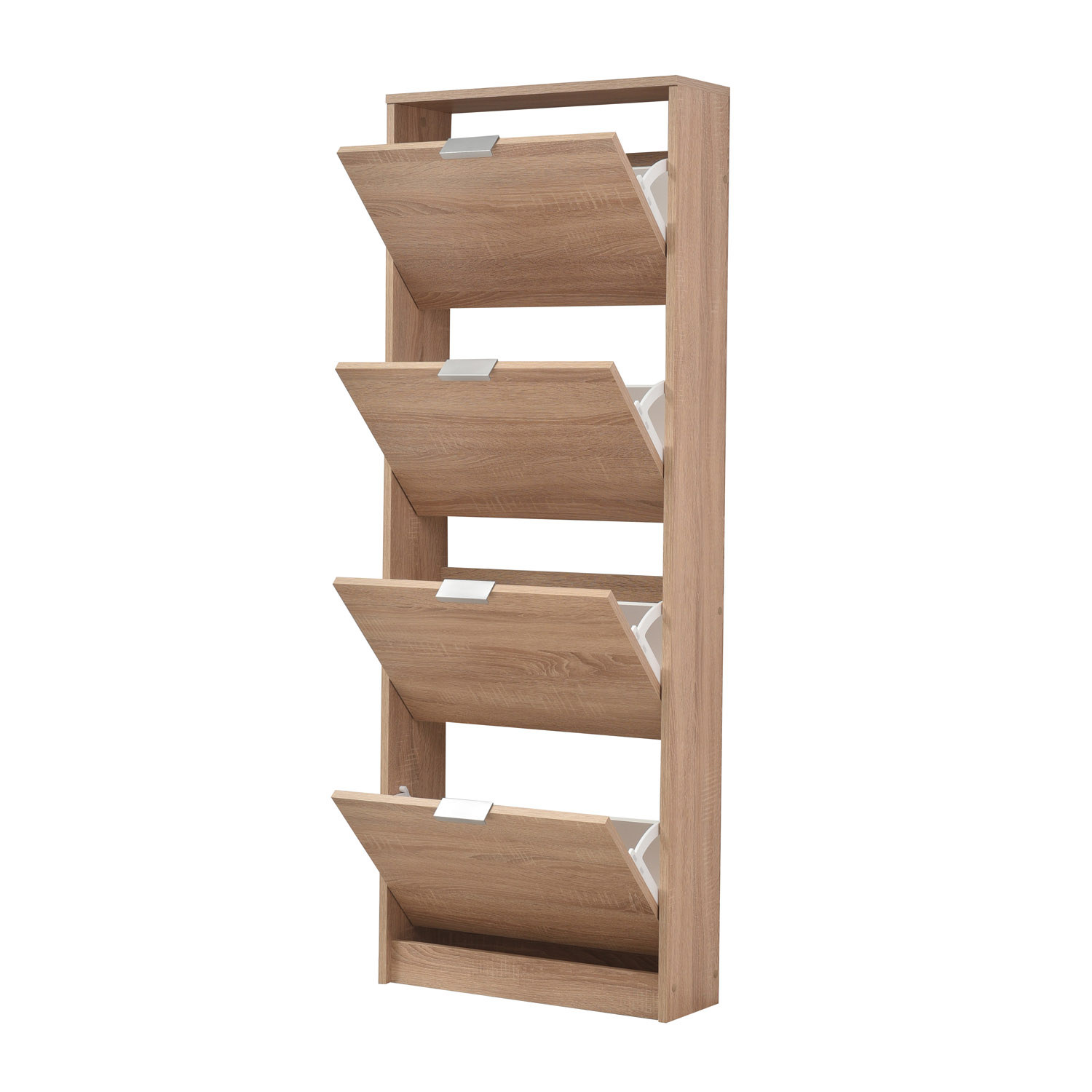 Shoe Rack Shoe Storage Shoe Cabinet Shoe Cupboard Wooden Oak 4 Tier Shoe Tipper