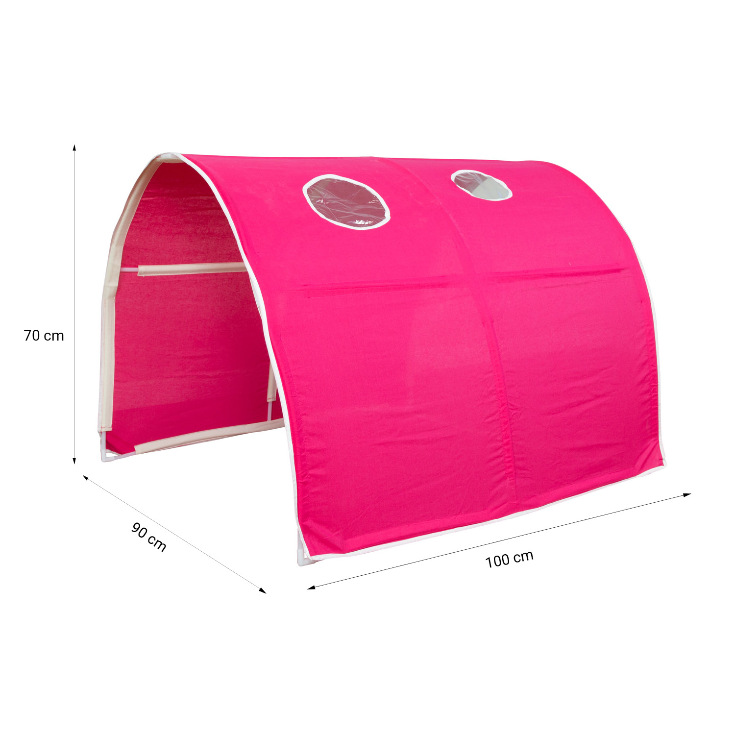 Childrens Bed Tunnel Bed Tent Bunk Bed Cabin Bed accessories pink Loftbed 90x200 cm with Tower Tunnel Slide Mattress Bunk bed Childrens bed Solid Pine Wood Slats Curtain Pink
