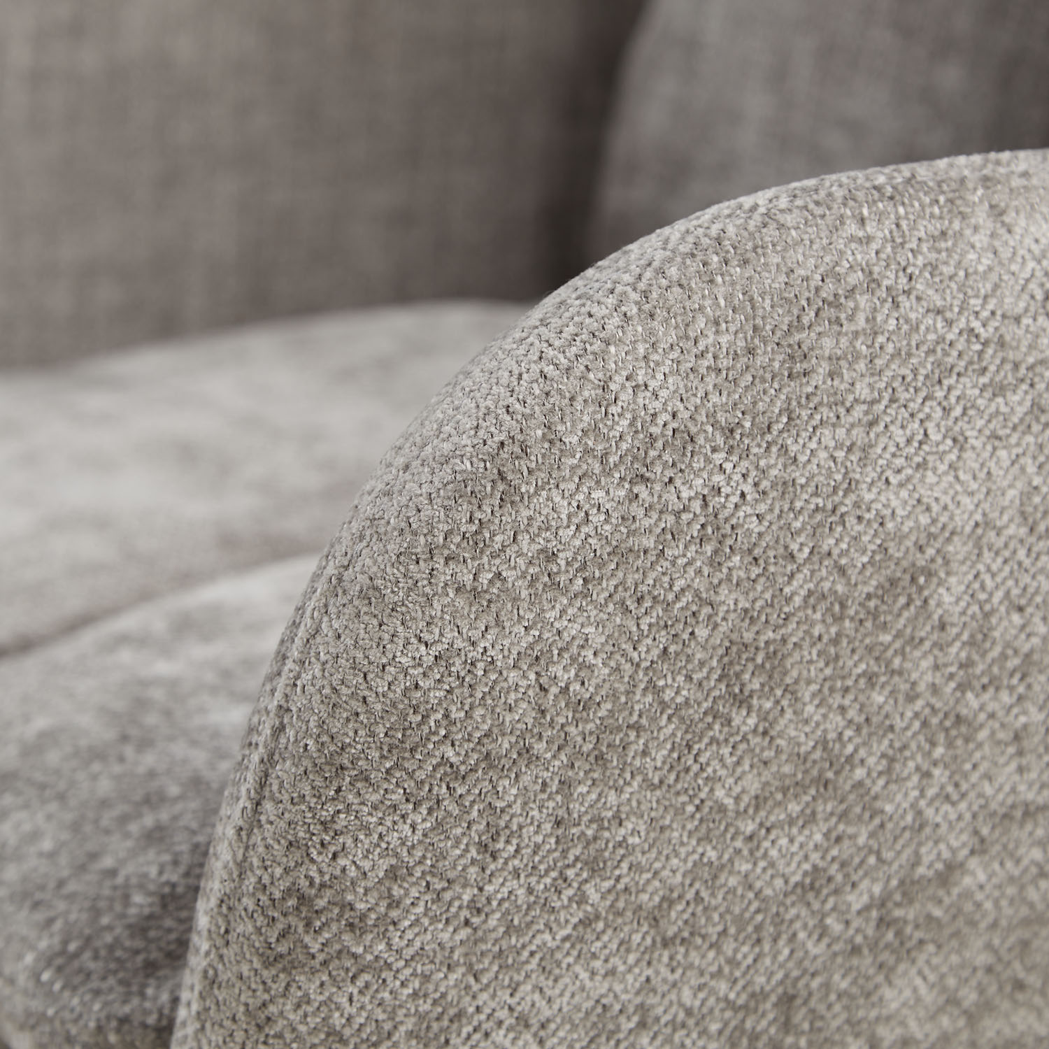 Upholstered Chair Linen Grey with Seat Cushion | Set of 4 | swivel | with Armrests | Kitchen Dining Room Office