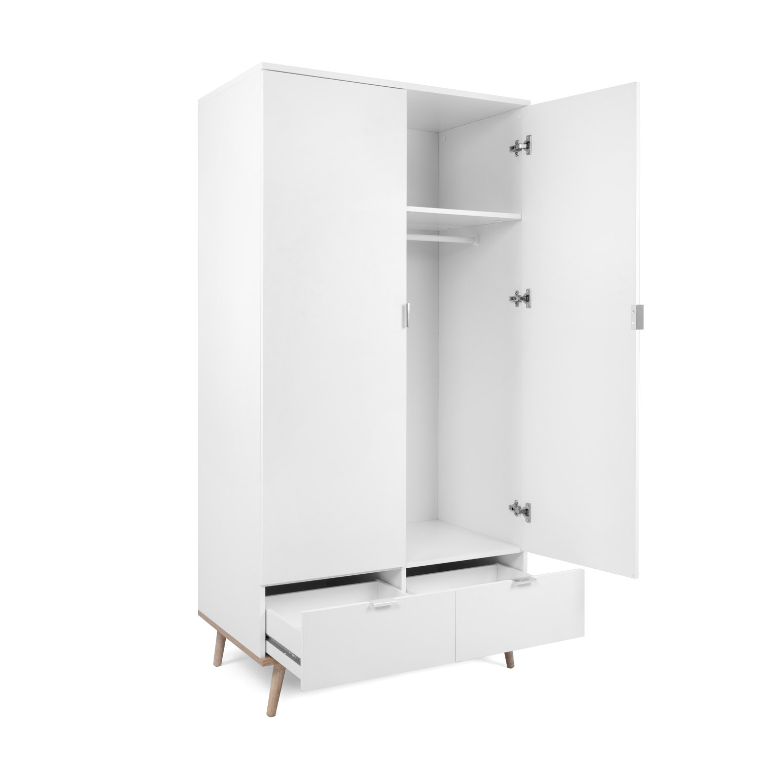 Wardrobe Closet White180 cm Wood Cabinet 2 Doors Hallway Cabinet Multipurpose Cabinet