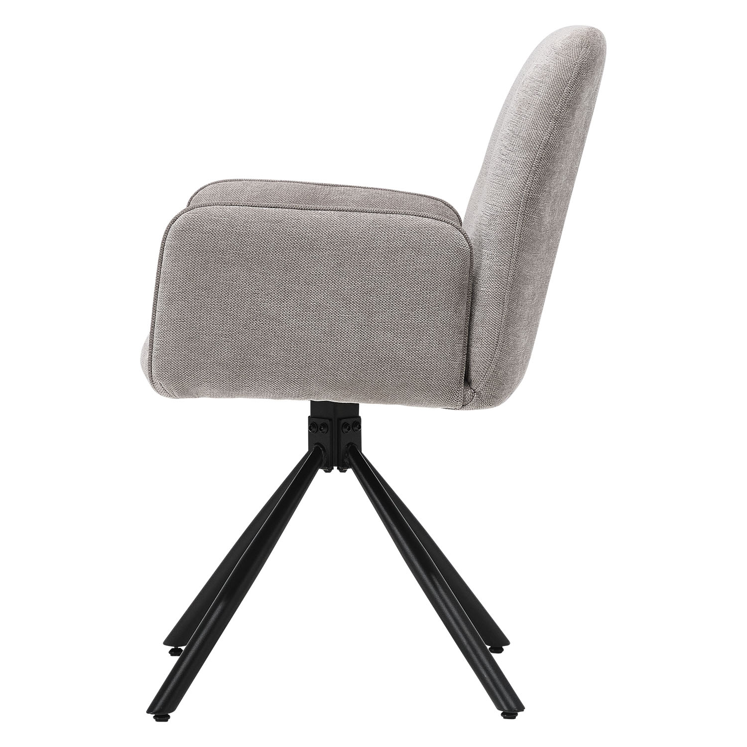 Upholstered Chair Fabric Grey | single | swivel | with Armrests | Kitchen Dining Room Office