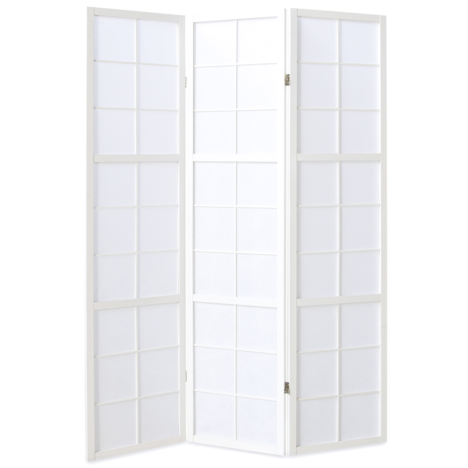 White Shoji Rice Paper Screen | 3-panel | Wood | Room Divider, Partition, Privacy Screen