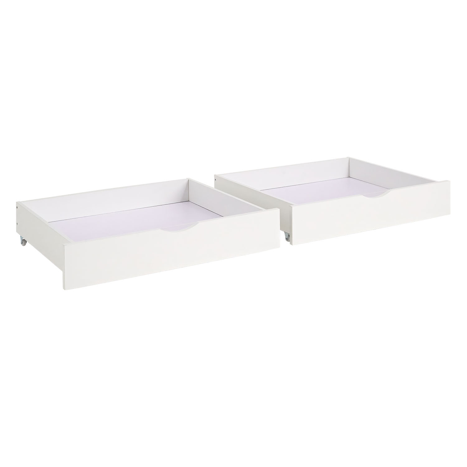 Under Bed Storage 2 Wooden Bed Drawers White Below Bed Storage Unit Organizer Pull-out Bed Box