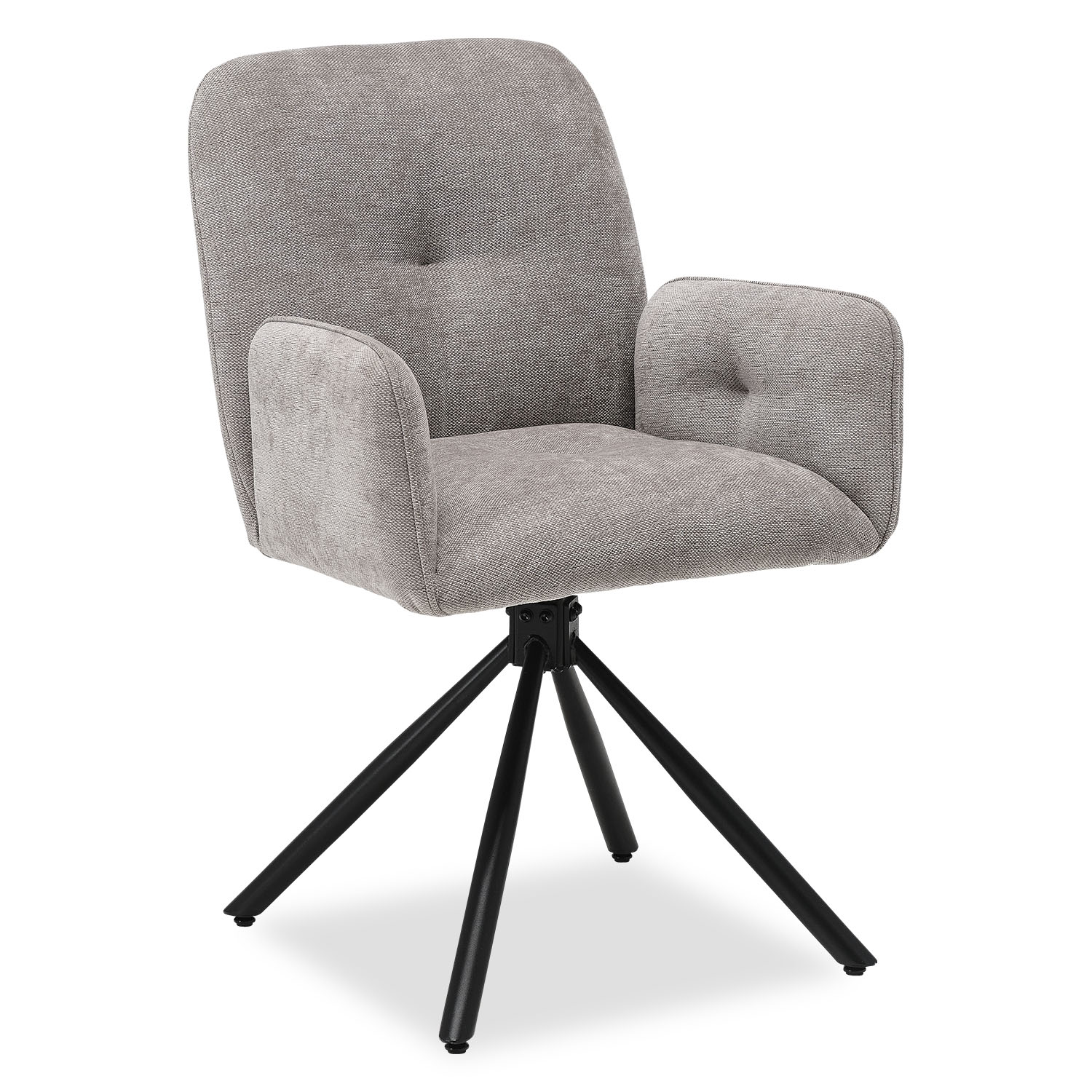 Upholstered Chair Fabric Grey | single | swivel | with Armrests | Kitchen Dining Room Office