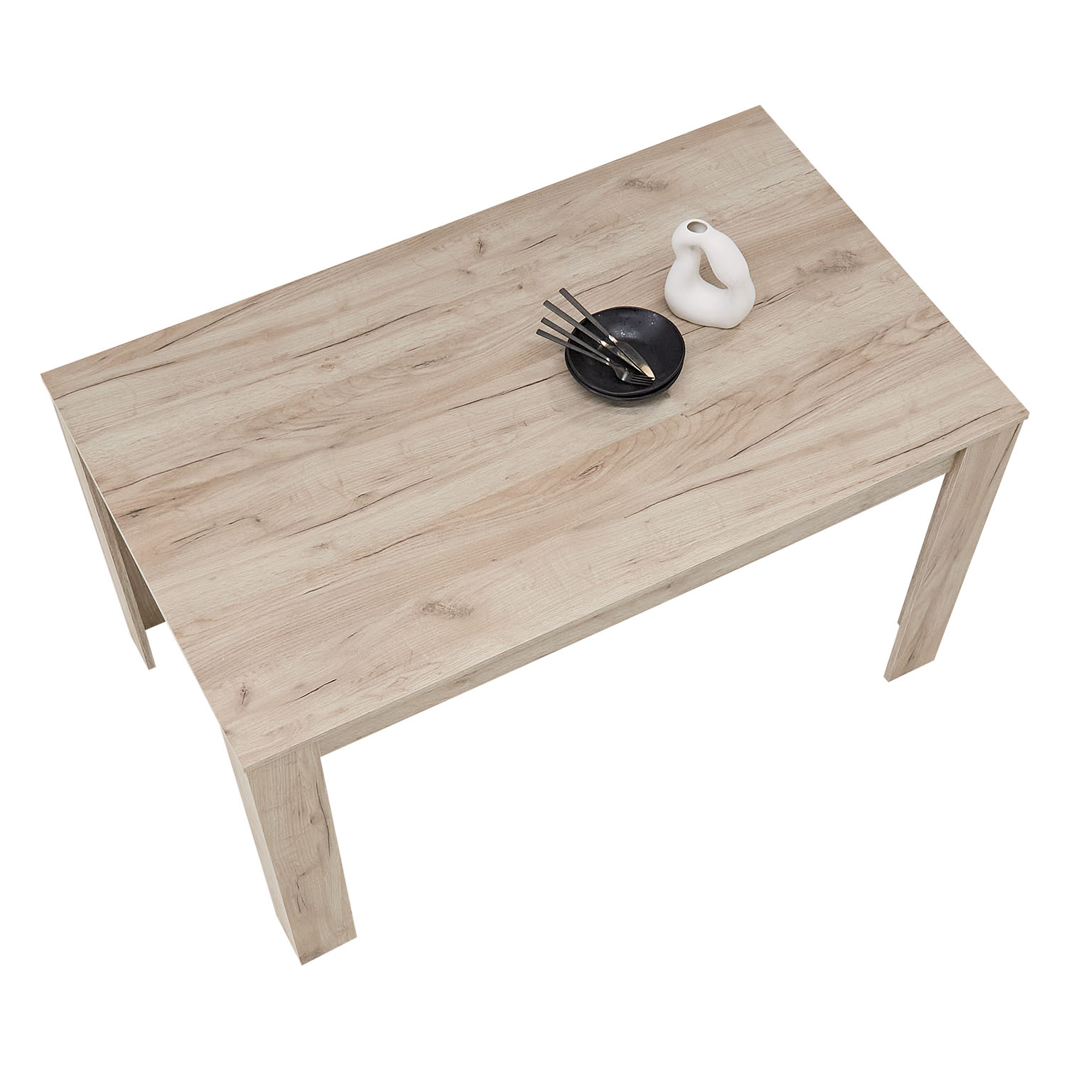 Modern Dining Table Kitchen Table Wooden Table 135x80 cm Grey Oak 6 Seater