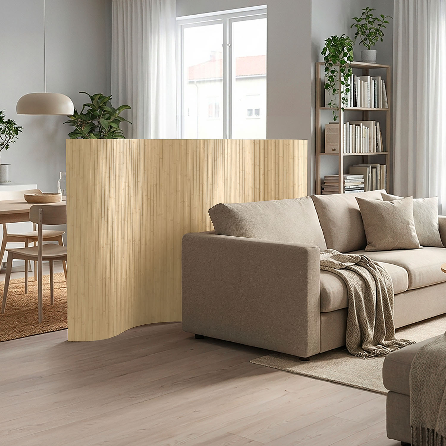 Paravent Bamboo Height 145 cm Nature | Room Divider | Partition Privacy Screen