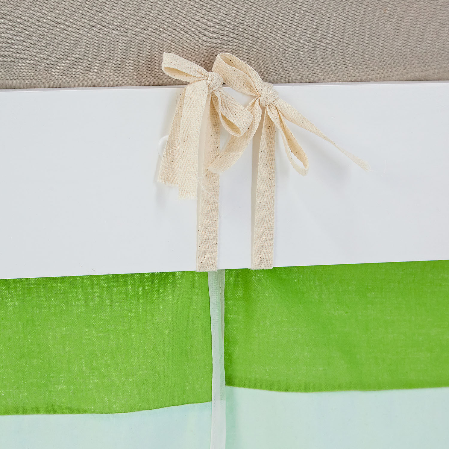 Loft Bed for Kids 90x200 cm White with Curtain in Green | without Slatted Frame