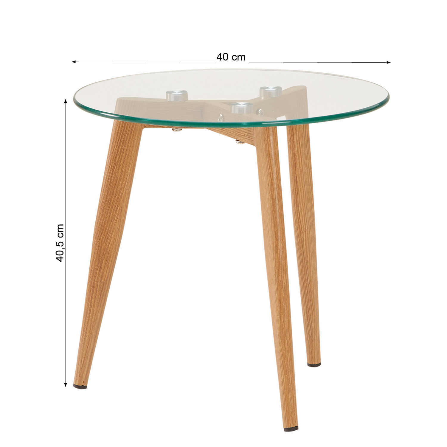 Table basse ronde Table d'appoint 2 Tables en Verre Guéridon Table de salon Petite table
