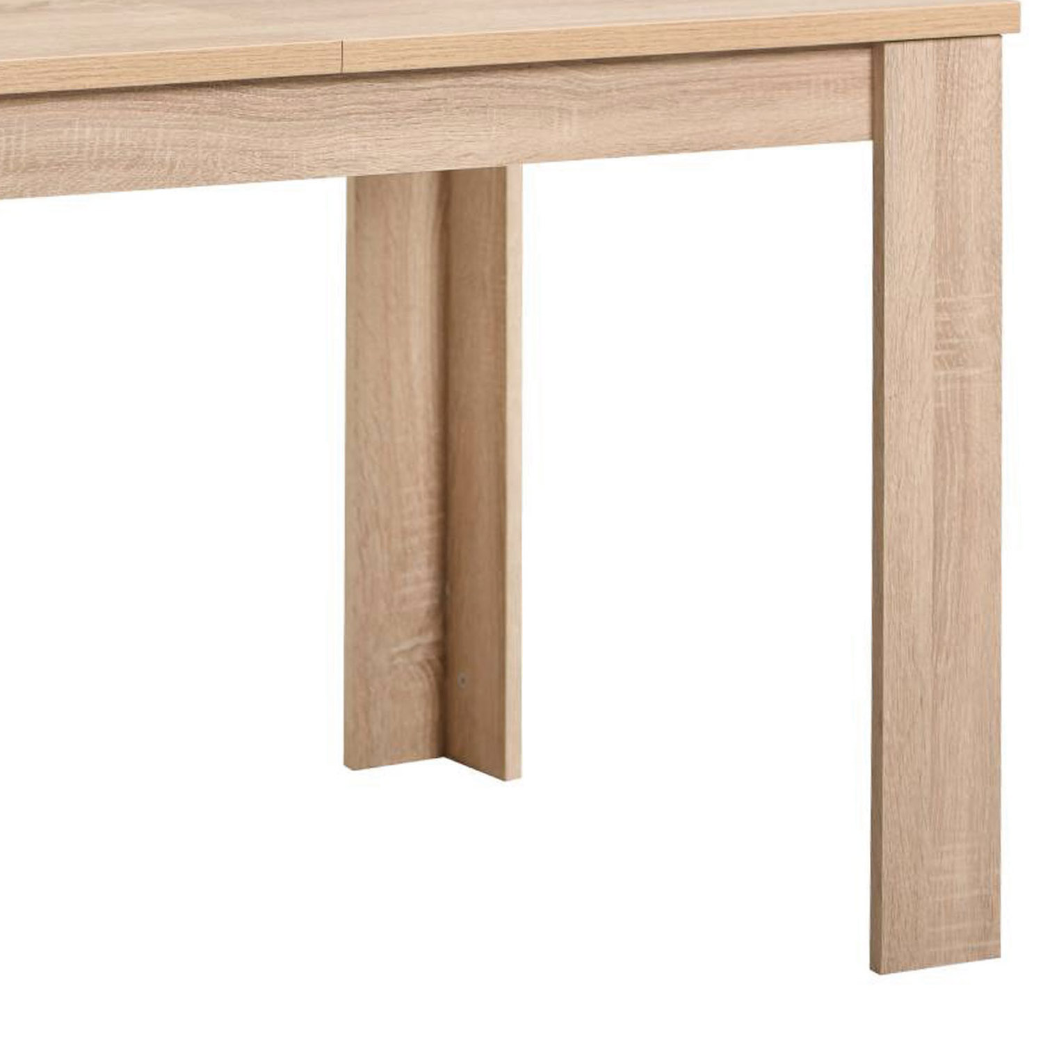 Modern Dining Table Sonoma Oak 120x80 cm with 4 Creme Velvet Chairs Dining Room Table Natural Wooden Table