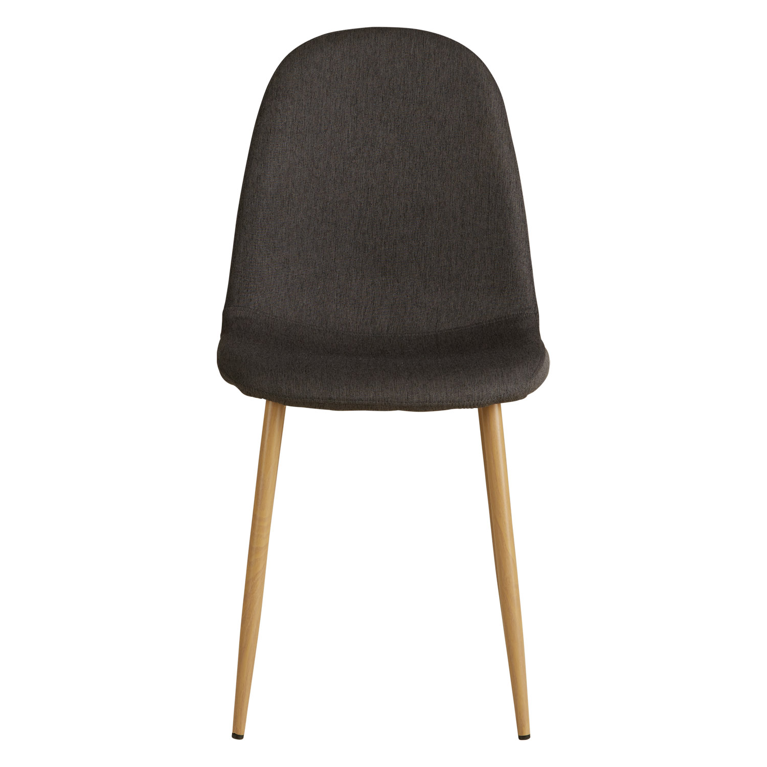 Set of 2 Upholstered Linen Chairs in Anthracite – Elegant dining chairs with rounded backs and wood-effect legs