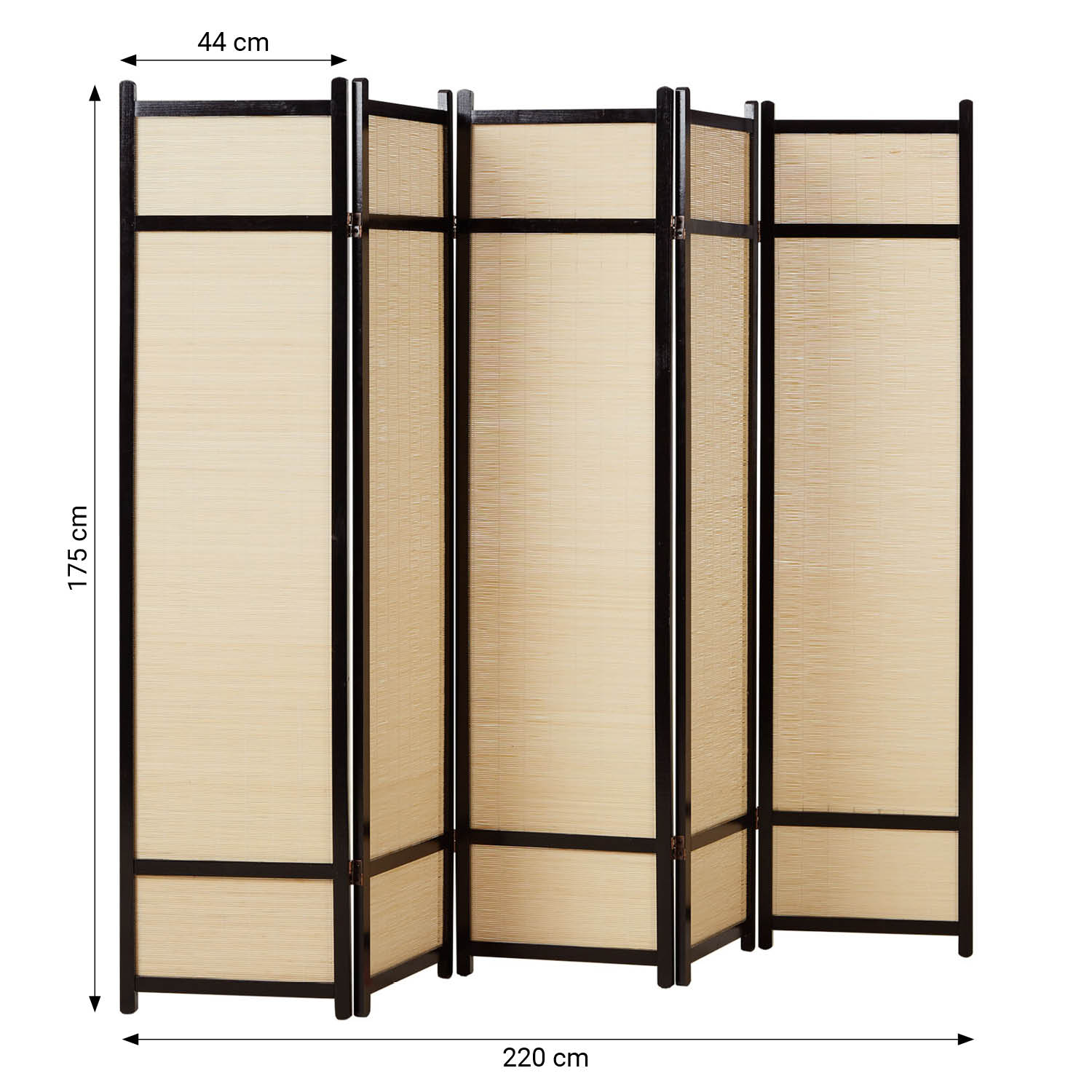 Paravent Brown Bamboo Natural | 5-panel | Wood | Room Divider Partition Privacy Screen