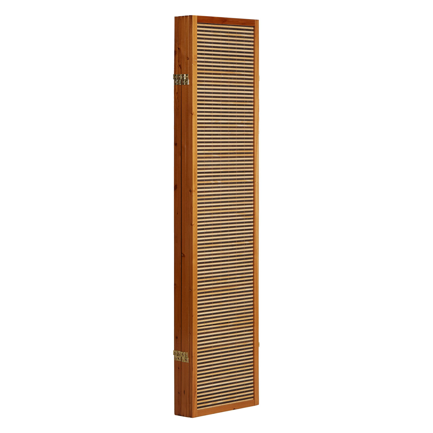 Paravent Brown Wooden Slats | 5-panel | Wood | Room Divider Partition Privacy Screen