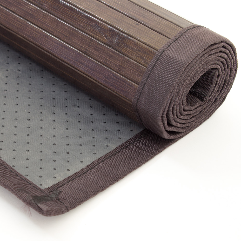 Bamboo carpet Rug 80x300 in darkbrown