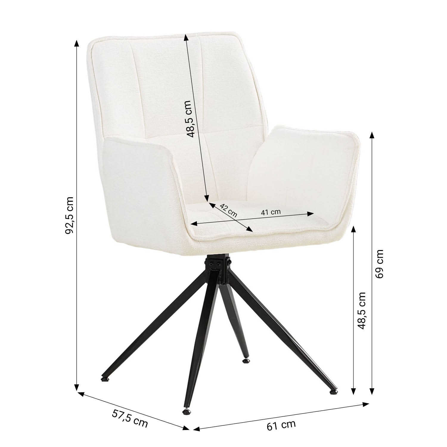 Dining Chair Set of 1, 2, 4 or 6 Modern Egg Chairs Chenille Yarn White Armchairs Dining Room Chairs Upholstered Chairs Eames Chairs