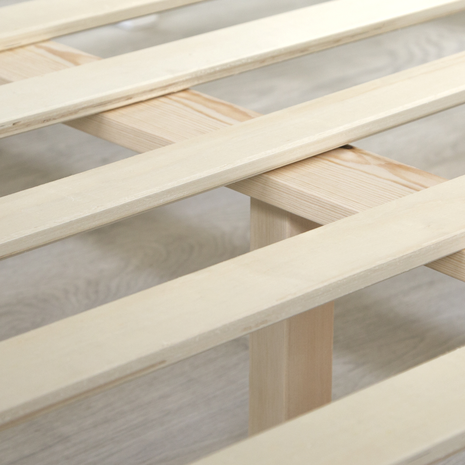 Wood Bed 140x200 cm White Natural | Double Bed | with Slatted Frame | Scandinavian Style | Kids Youth Guest Bedroom
