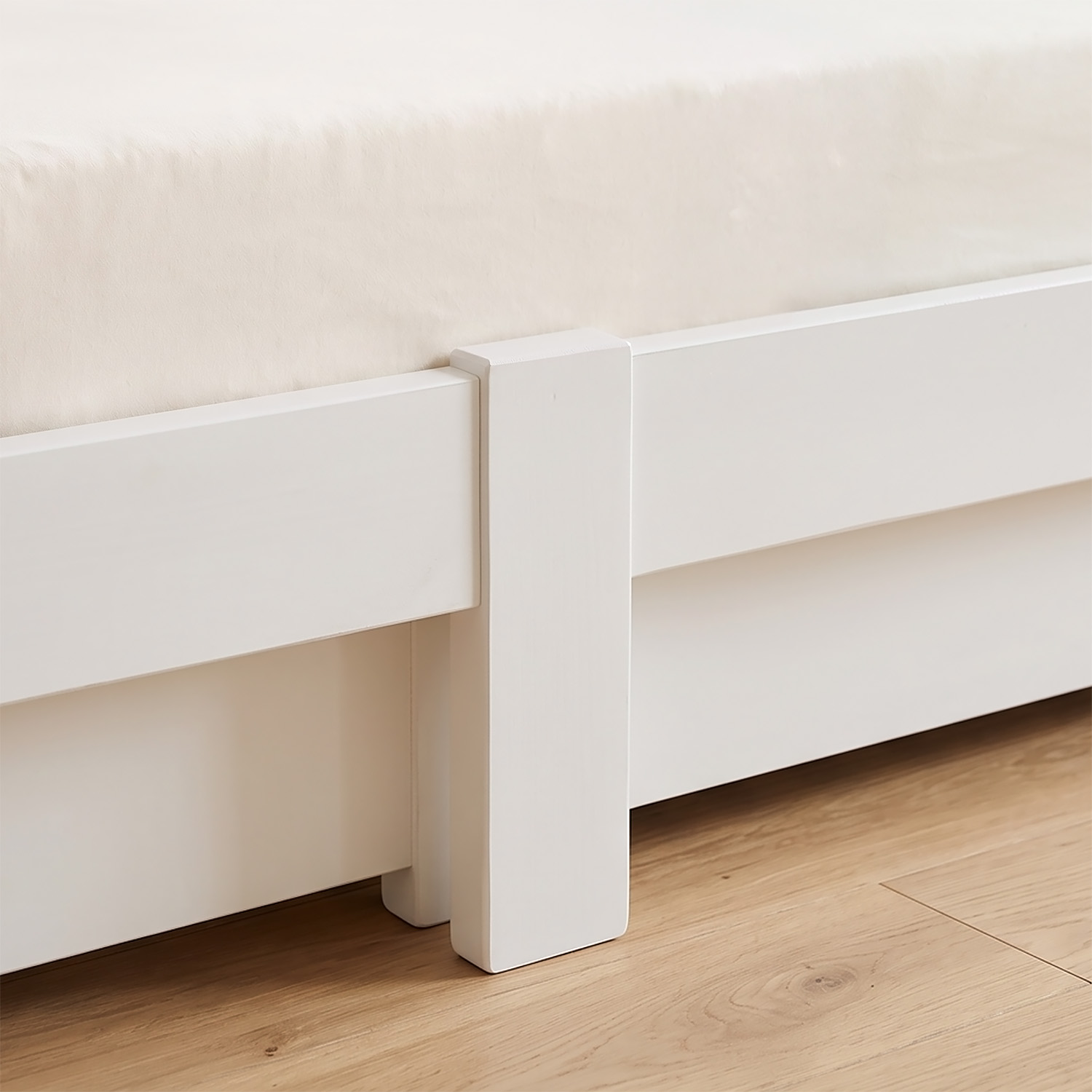 Children's Bed with Pull Out Bed 90x200 cm House Bed 2 Mattresses Bed Slats Treehouse Bed Children's Single Bed Wooden Frame White Trundle