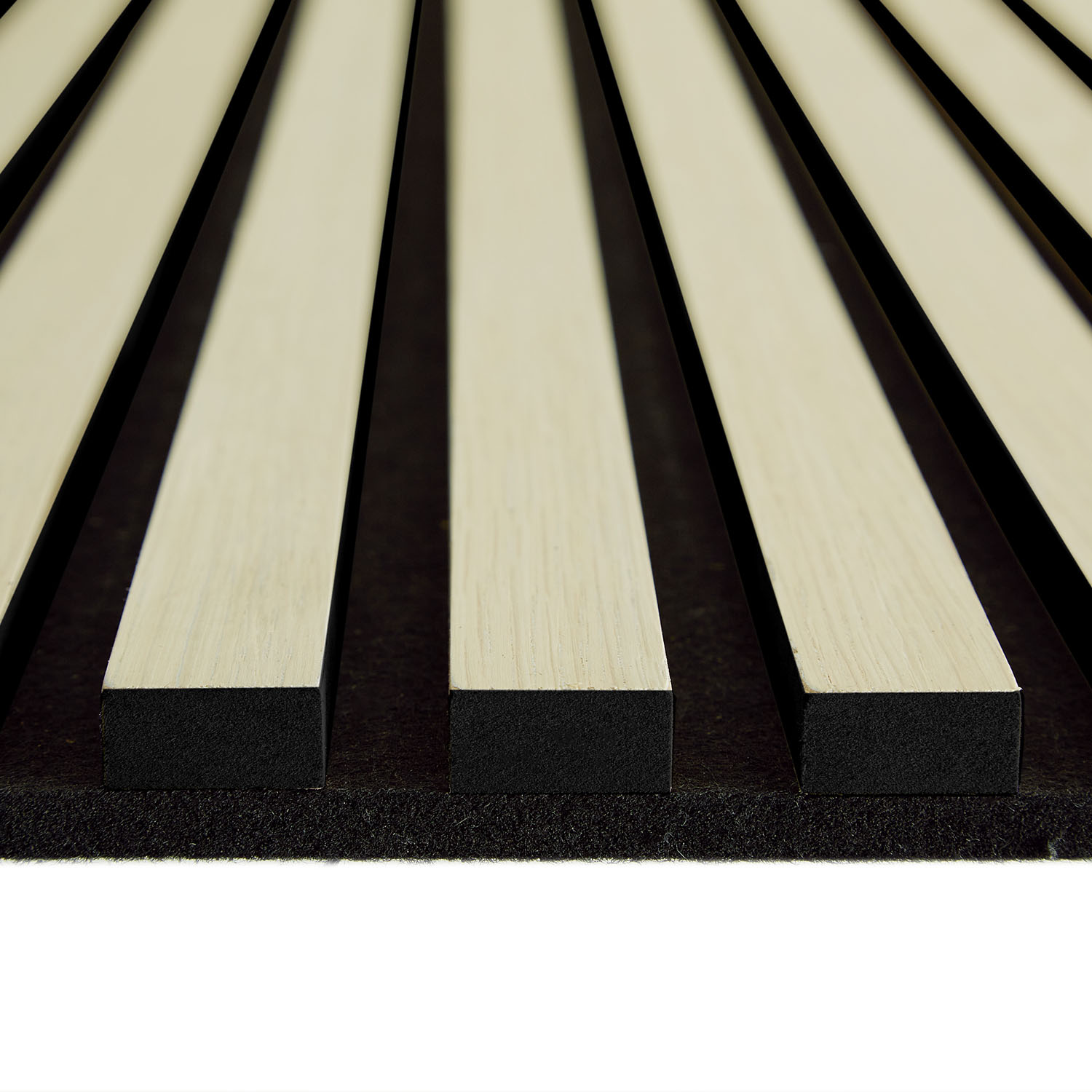 Acoustic Panels Wall Panels 60 x 60 cm Cream | Wood | 4-piece Set | 3D Strips
