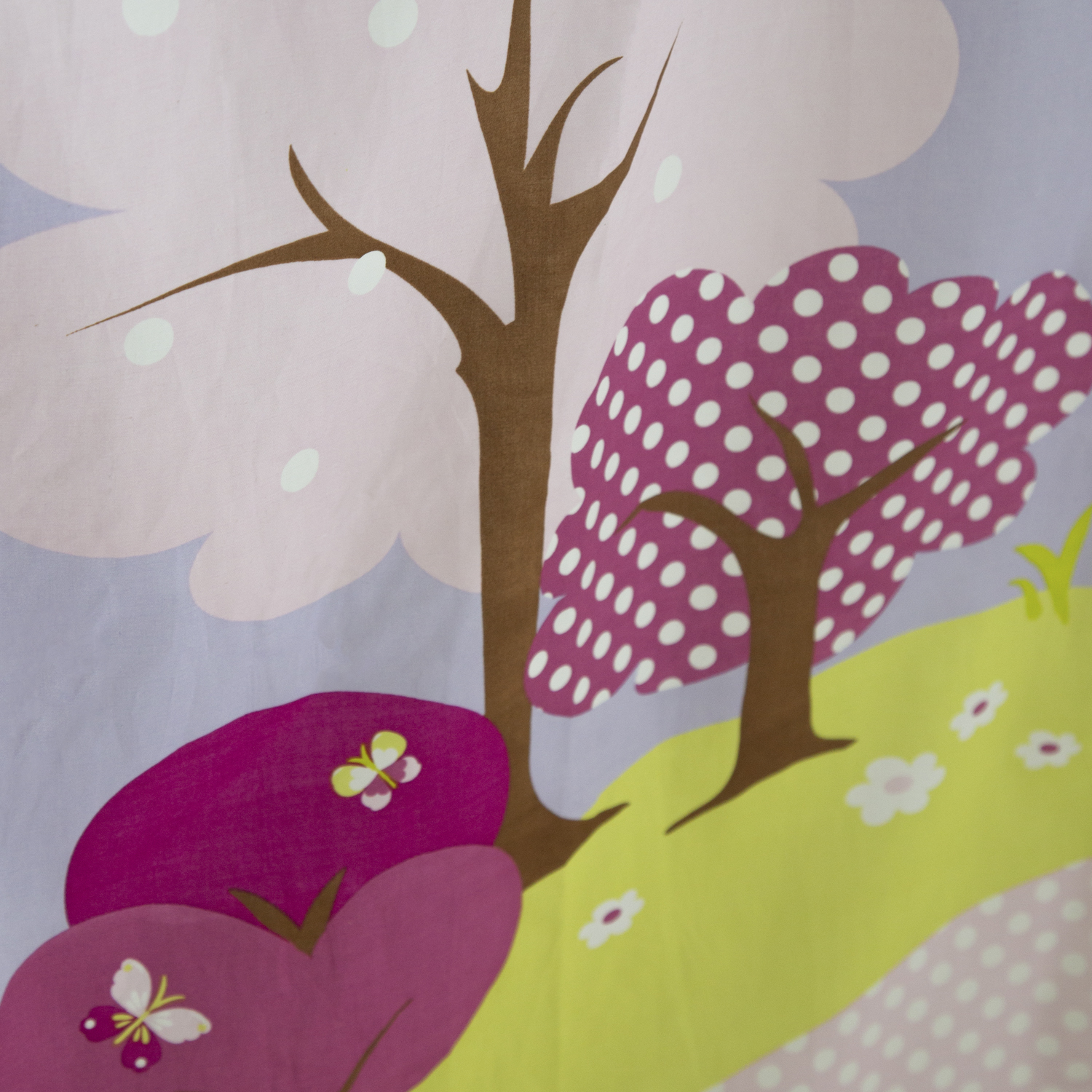 Loft Bed Kids 90x200 cm White with Curtain Purple Castle | Tower | Slide | without Slatted Frame