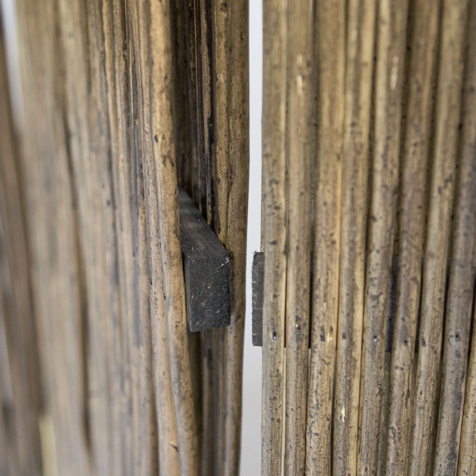 Paravent Raumteiler 3 teilig Holz Trennwand Sichtschutz Weidenparavent Grau