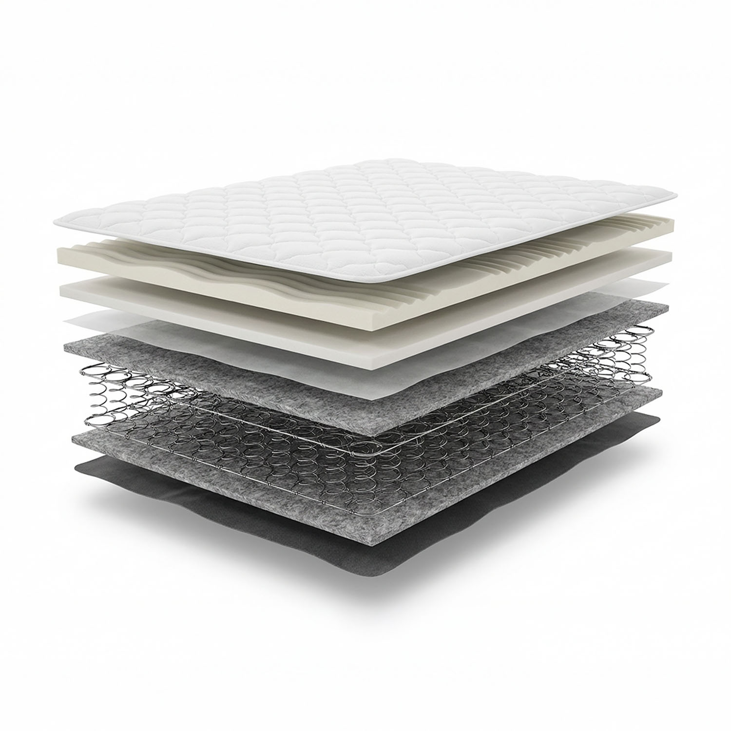 90x200 cm Spring Mattress Medium Firm (H3) – Bonnell Open Coil Single Mattress with White Fabric Cover