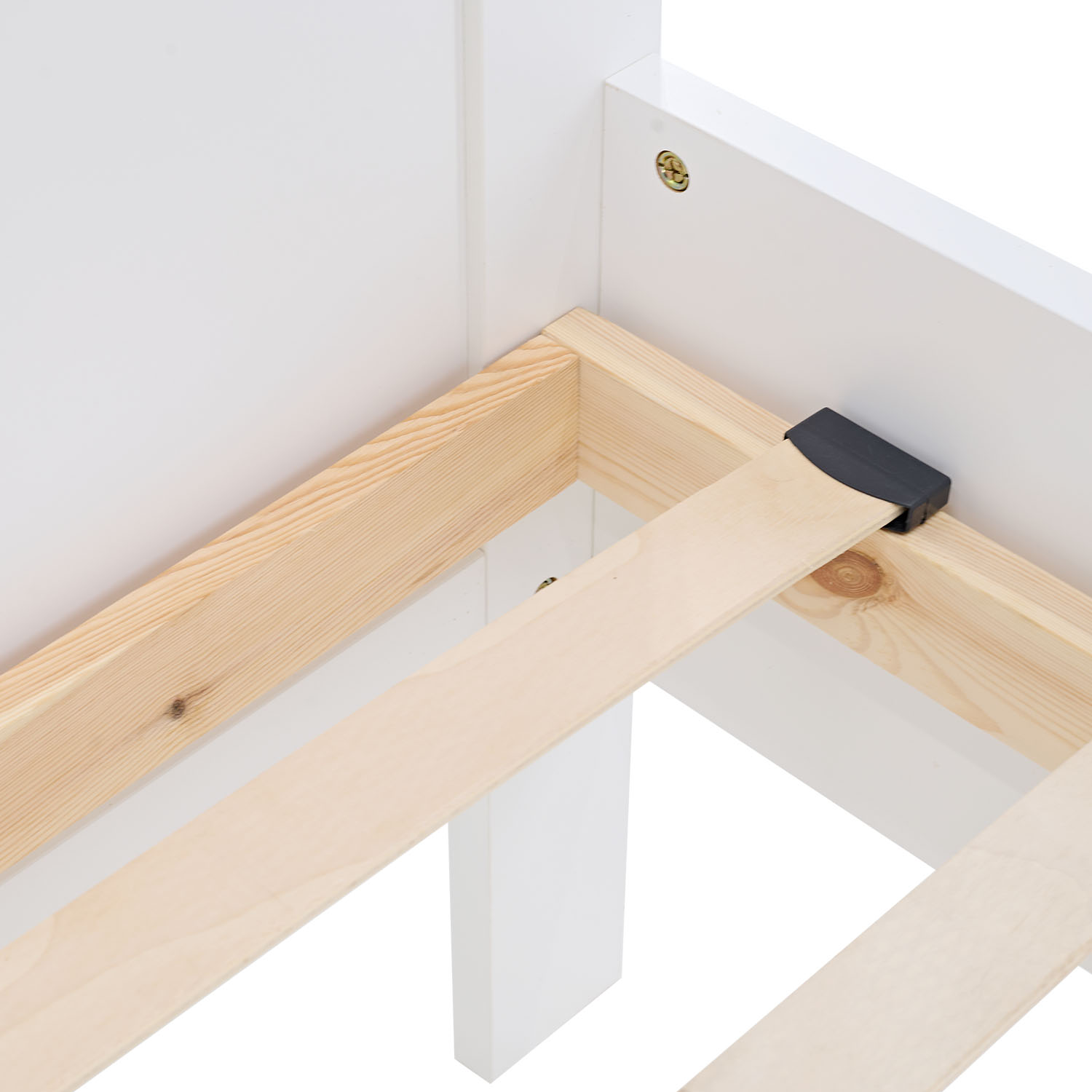 Comfort Bed 90x200 cm White | Senior Bed Height Adjustable with Slatted Frame | Single Bed | Wood