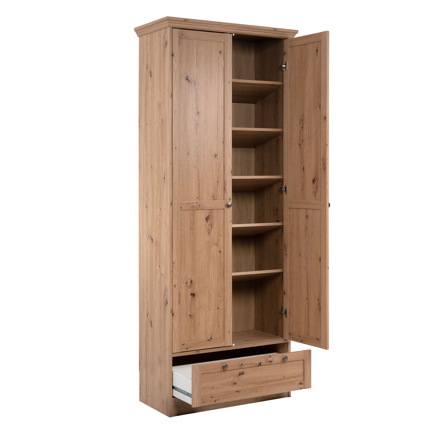 Wardrobe Clothes Cupboard Armoire Wood Oak Closet Bedroom Furniture Storage Drawer