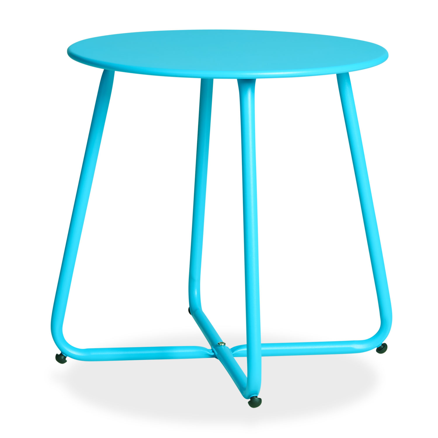 Coffee table Side table Round Garden Table Blue Metal Small table Outdoor table Bistro table