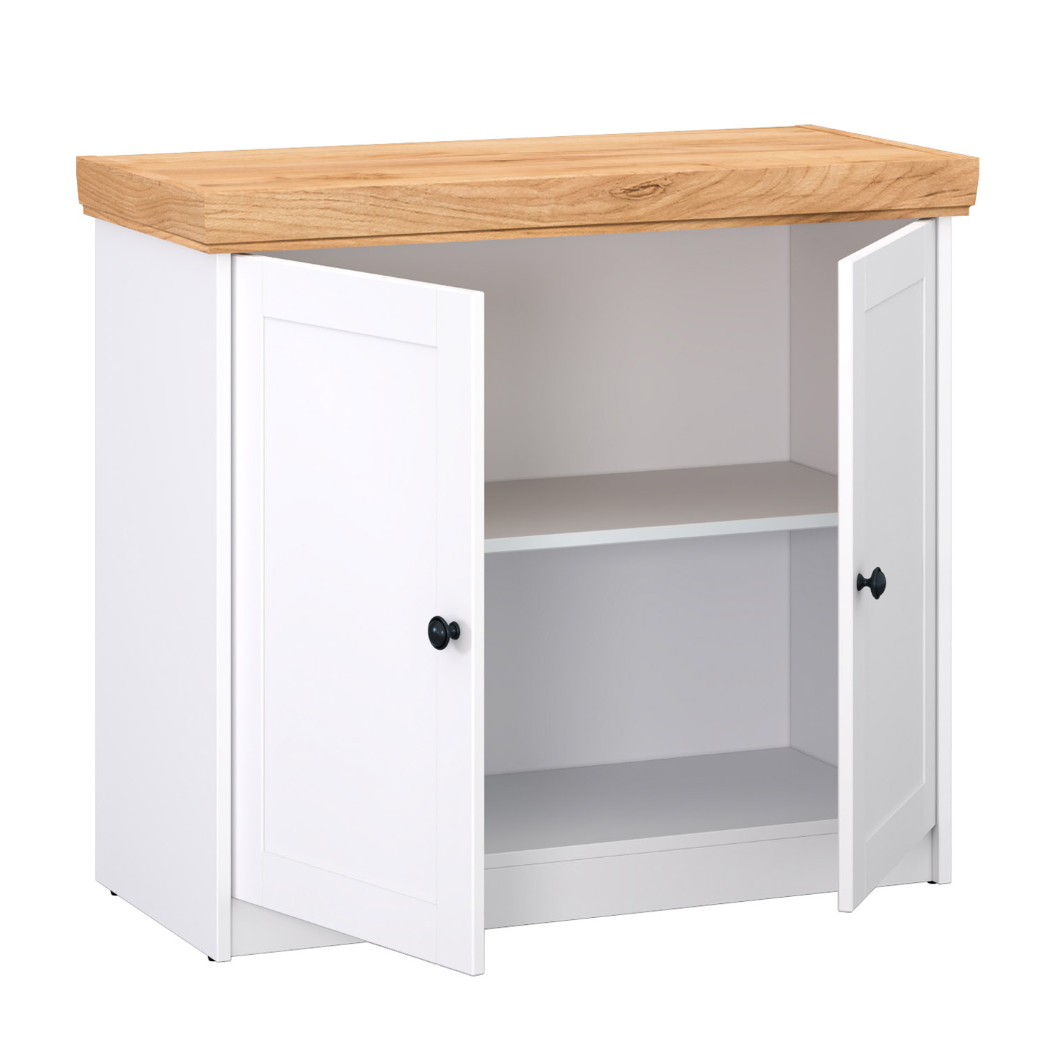 Chest of Drawers Sideboard Oak Matt White Wood Solid Cupboard Highboard