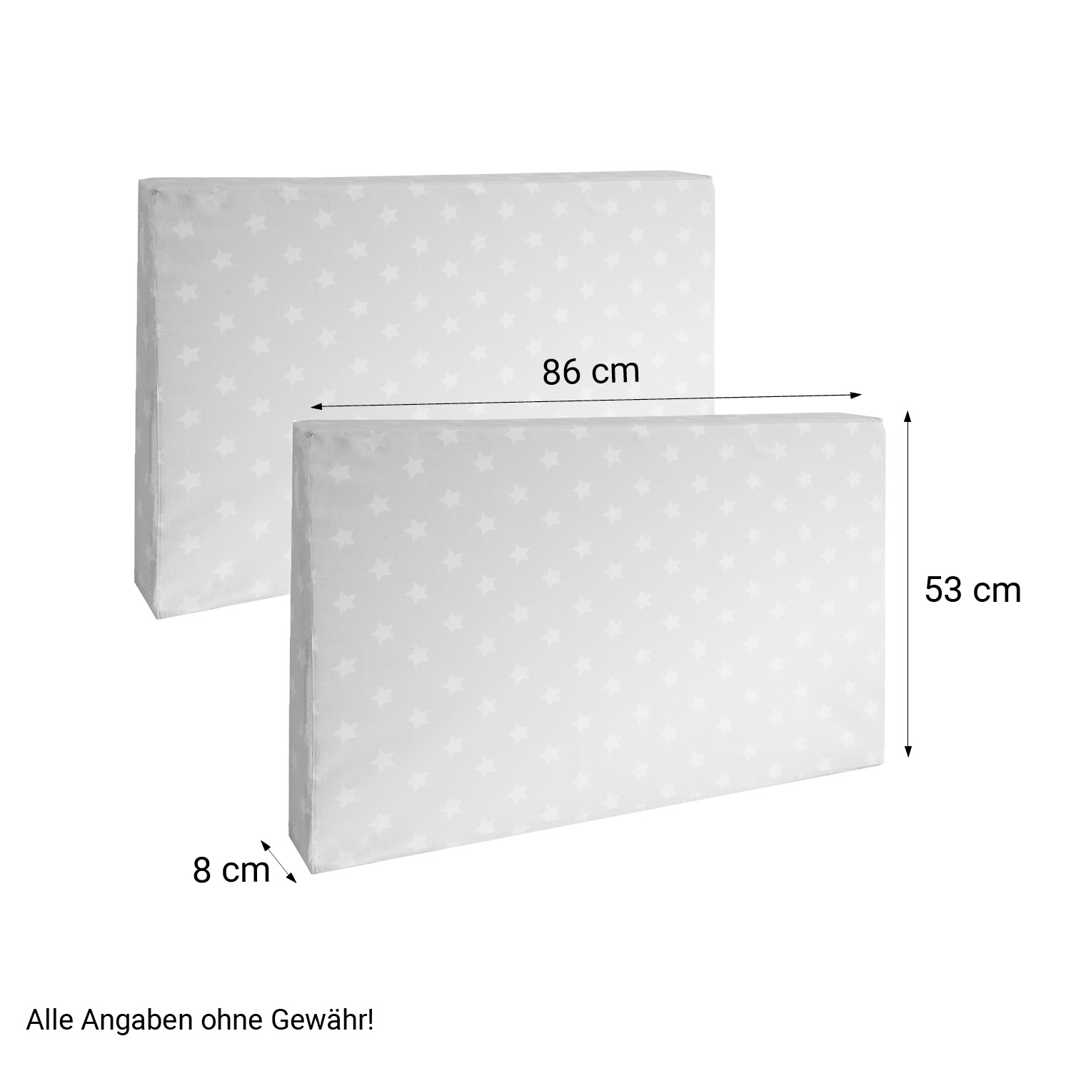 Seat cushion in a set of  2 Seat pad Seat cover cot grey 86x53