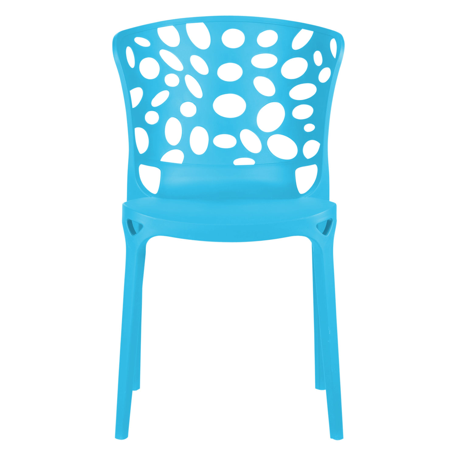 Chaise de jardin Lot de 6 Moderne Bleu Chaises design Plastique Chaises exterieur Chaises empilable Chaise de cuisine