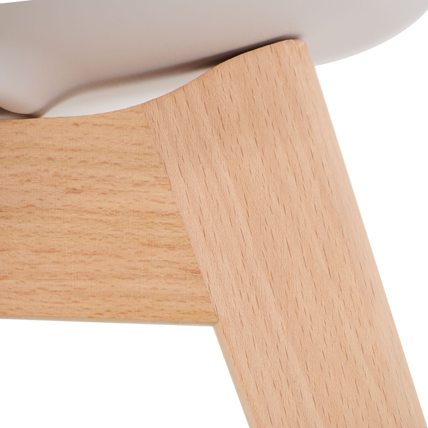 Dining Set (5-Piece): 120x80 cm oak extendable dining table with 4 white plastic chairs and wooden legs