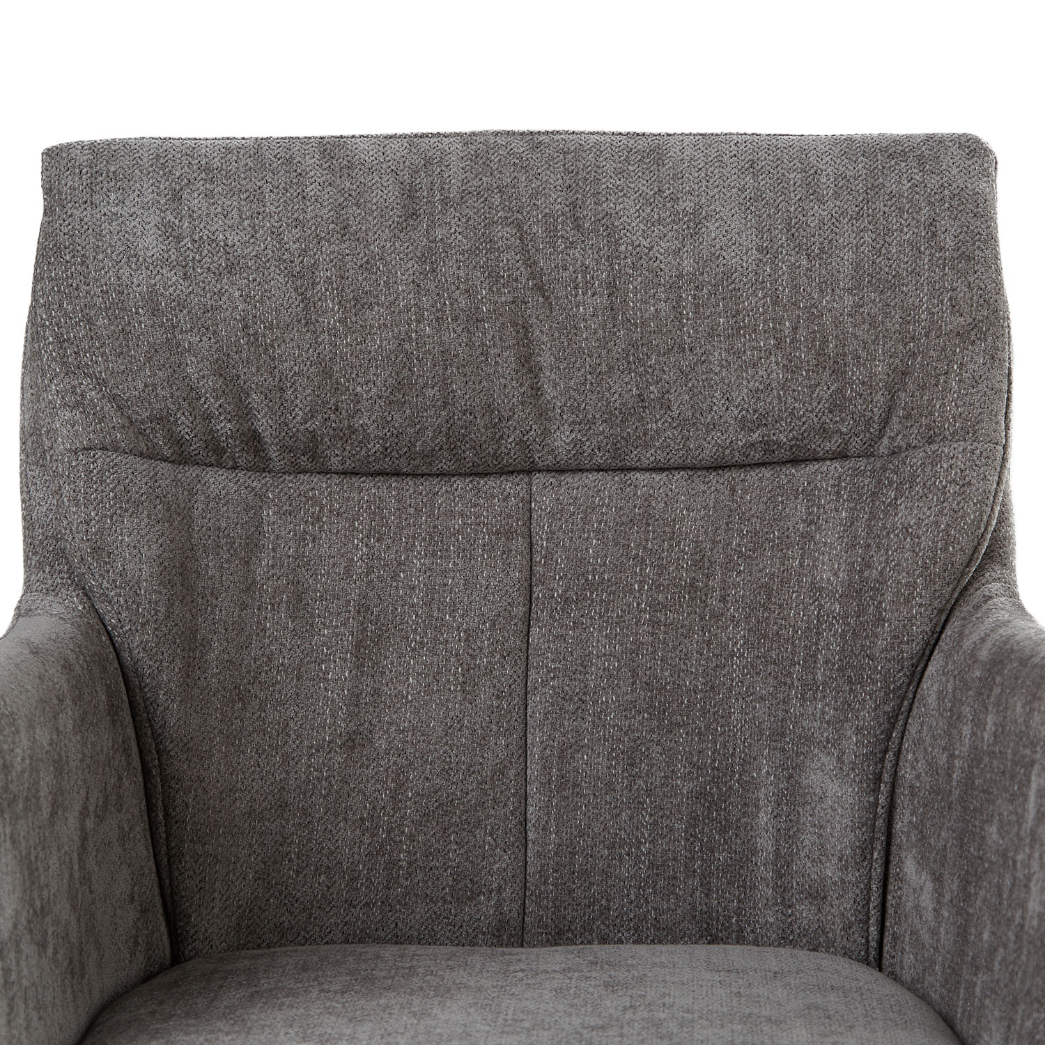 Upholstered Chair Linen Grey | Set of 4 | swivel | with Armrests | Kitchen Dining Room Office