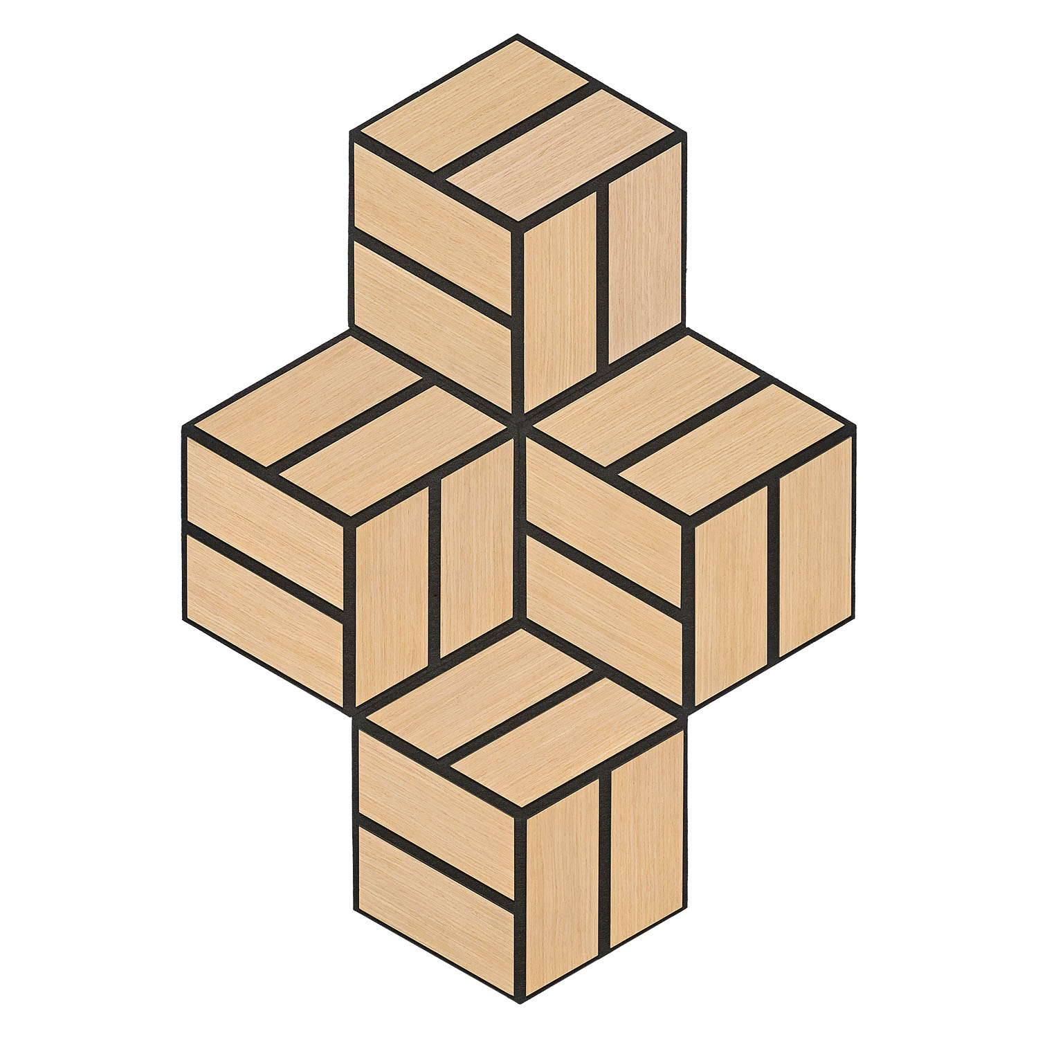 Acoustic Panels Wall Panels Hexagon Honeycomb 30 x 26 cm Natural Oak | Wood | 4-piece Set | 3D