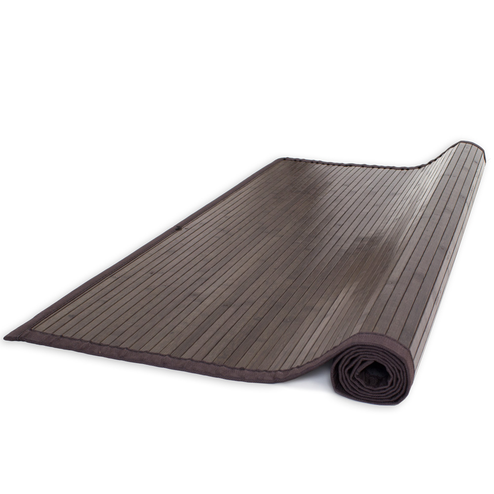 Bamboo carpet Rug 200x200 in darkbrown