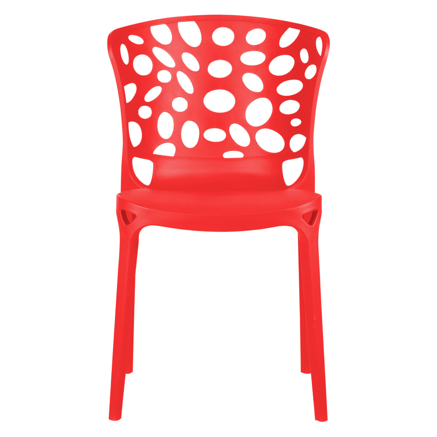 Chaise de jardin Lot de 4 Moderne Rouge Chaises design Plastique Chaises exterieur Chaises empilable Chaise de cuisine