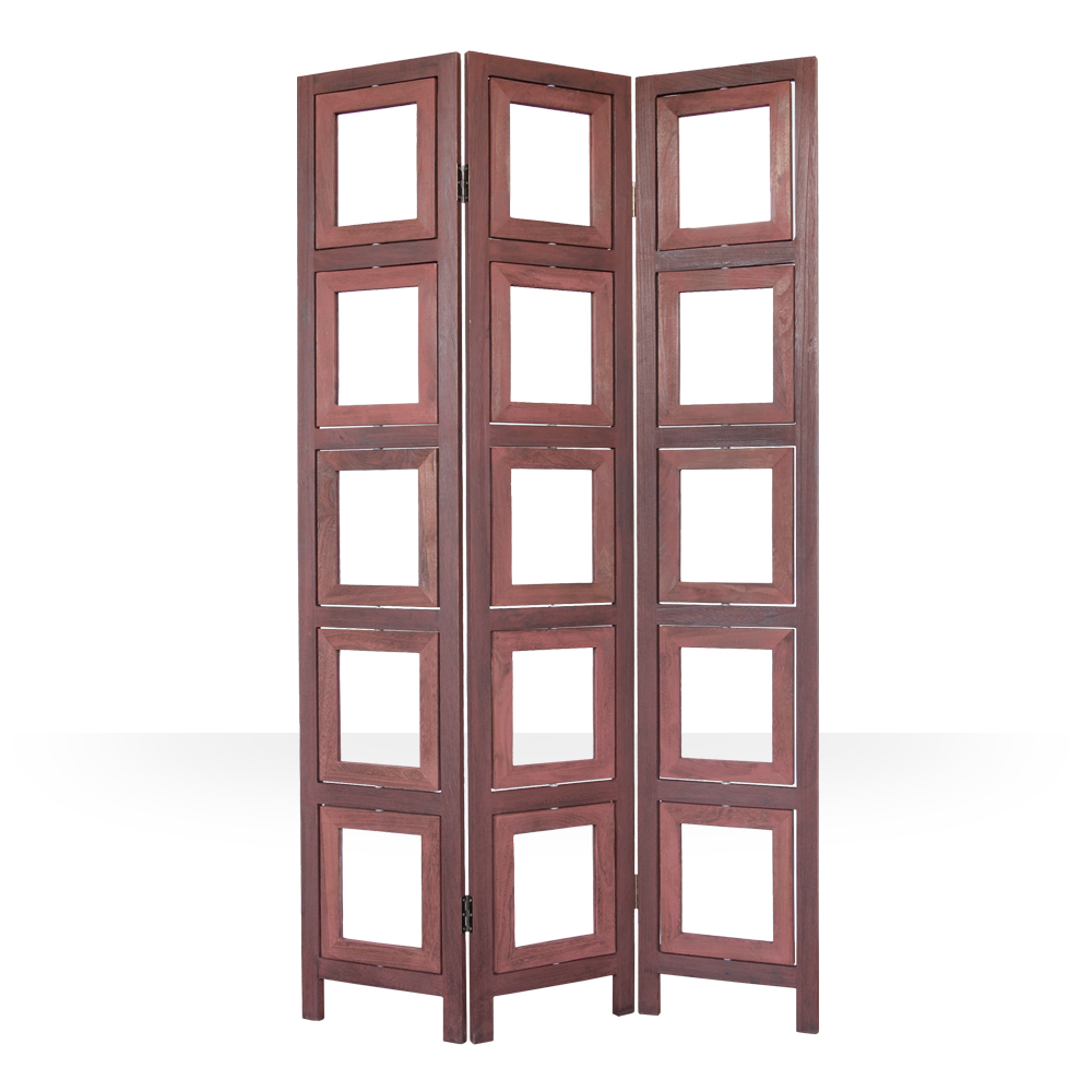 Paravent Pictures Photos Brown | 3-panel | Wood | Room Divider Partition Privacy Screen