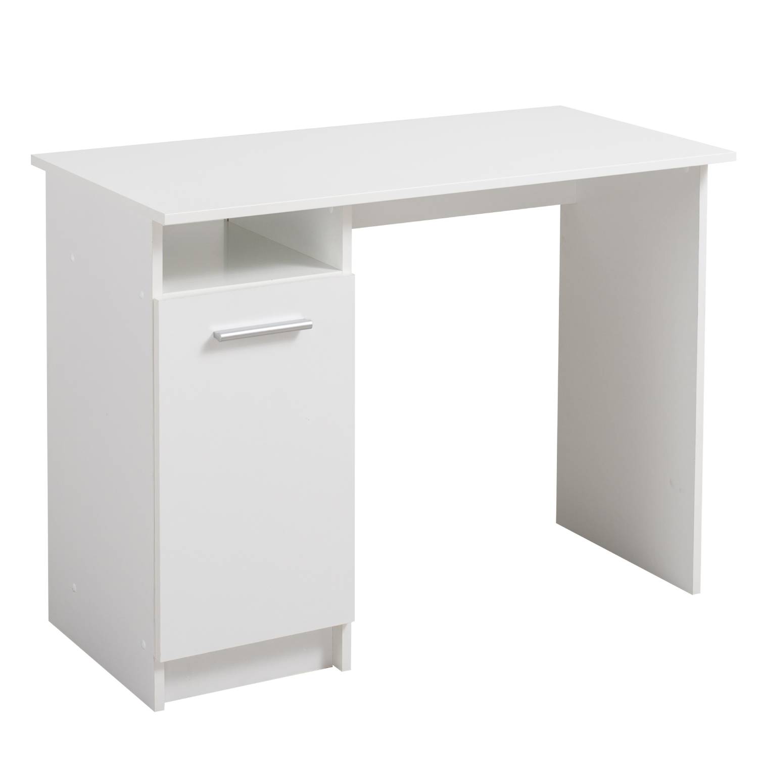 Computer Desk PC Table Home Office Desk Small Gaming Desk Shelves Workstation White