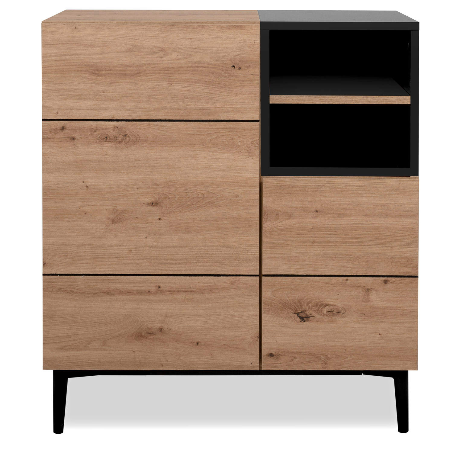 Sideboard Chest White Wood with Drawers Living Room Cabinet