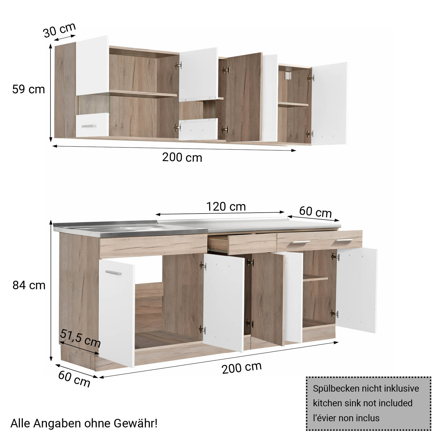 Modern Kitchen White Wood Kitchen Island Kitchen Cabinets Kitchen Units 200 cm Kitchen Cupboards