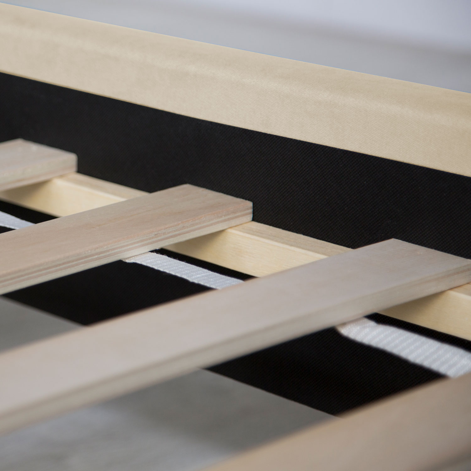 Upholstered bed 140x200 cm nature | with slatted frame | double fabric bed frame