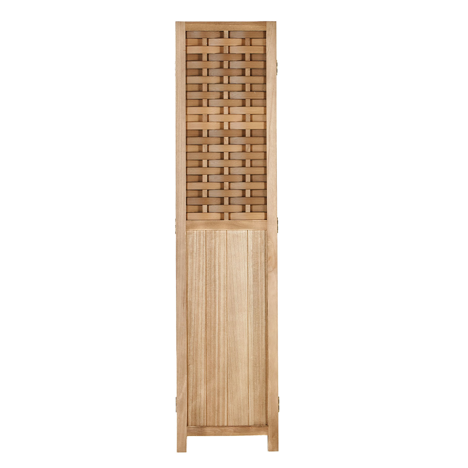 Paravent Light Brown Rattan-Style | 3-panel | Wood | Room Divider Partition Privacy Screen