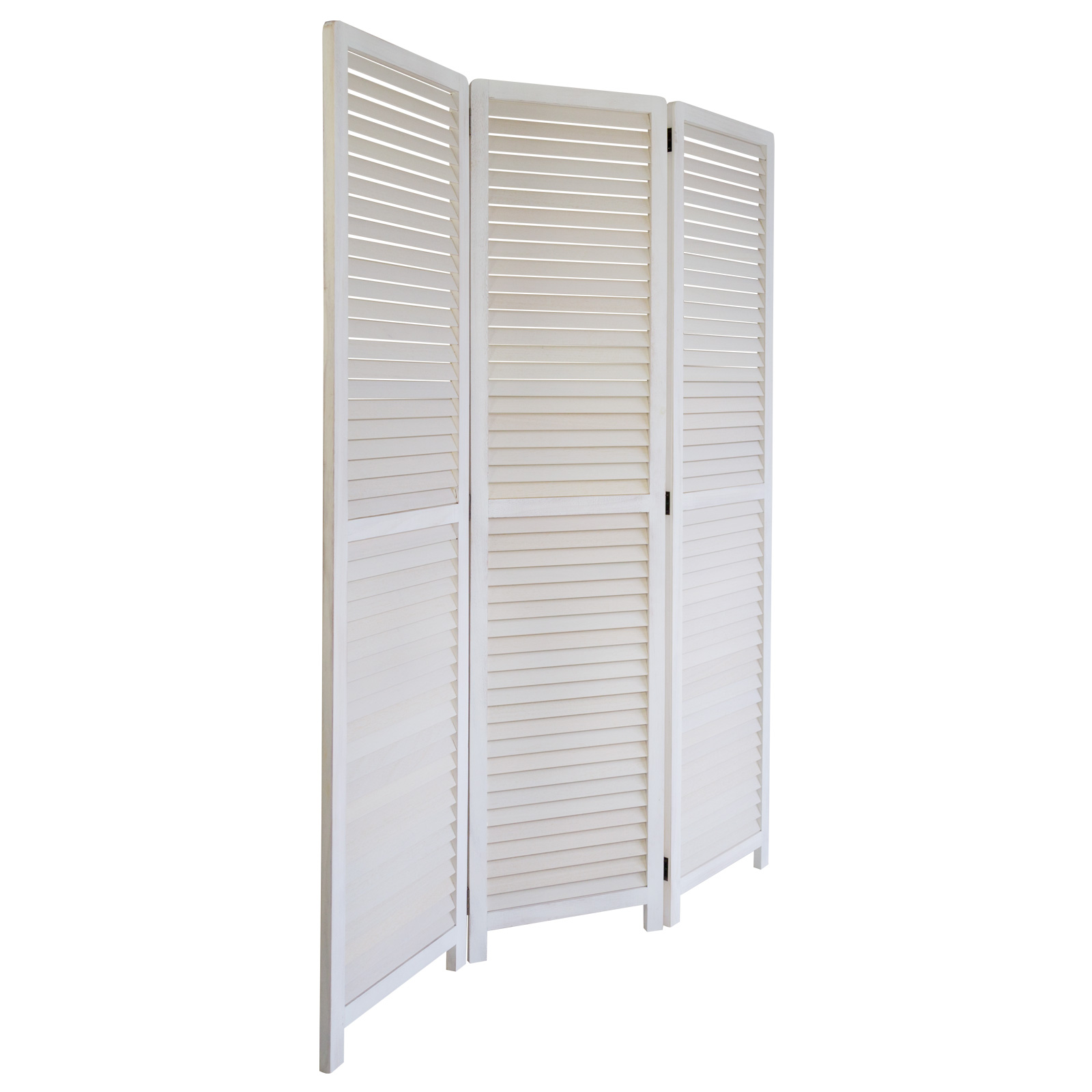 Paravent room divider 3 parts wood partition wall privacy screen white