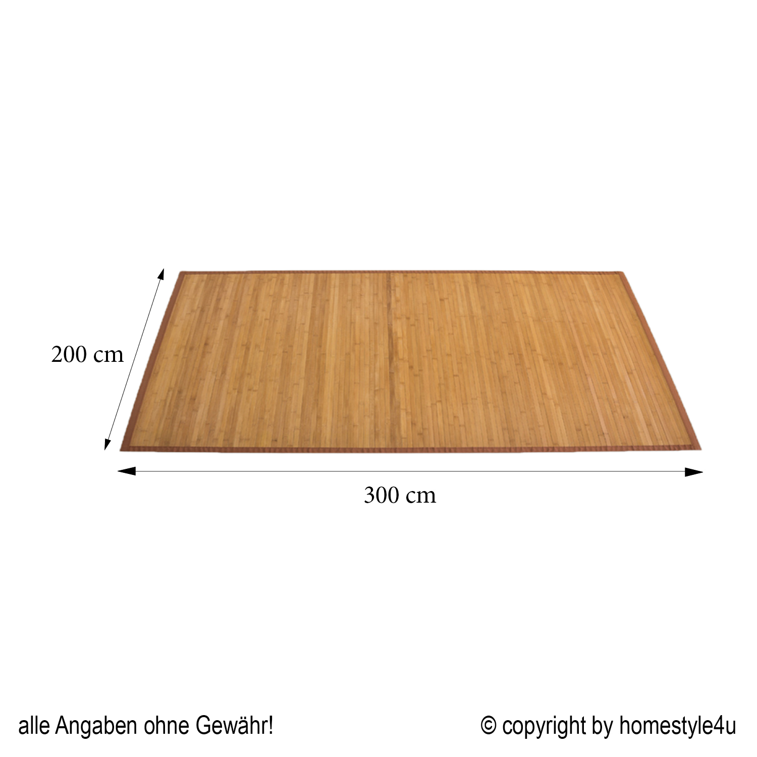 Bamboo carpet Rug 200x300 in brown