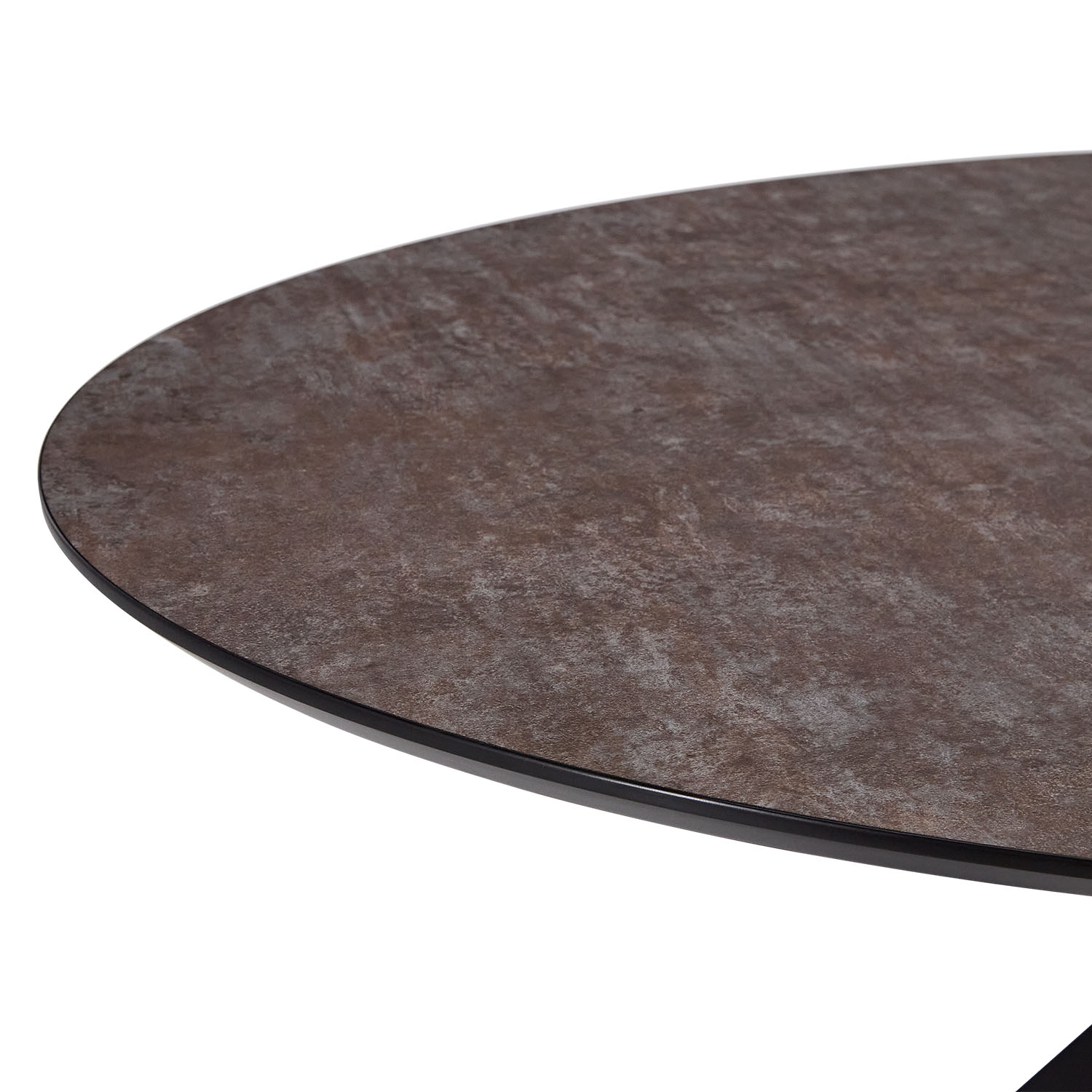 Modern Dining Table Oval Kitchen Table 200 cm Brown Black Table 8 Seater Industrial Look