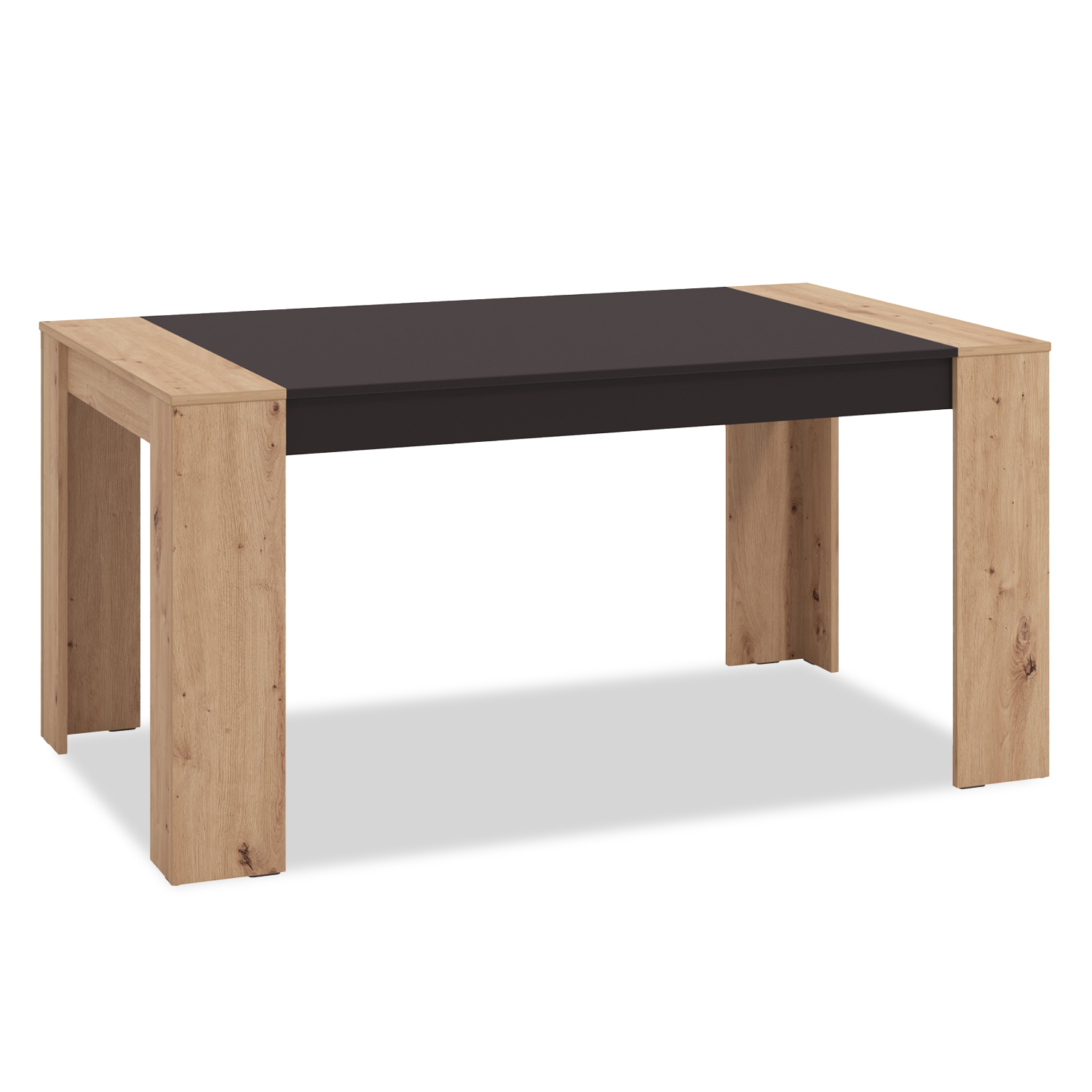 Modern Dining Table 154x90 cm Kitchen Table Wooden Table Oak Black 6 Seater