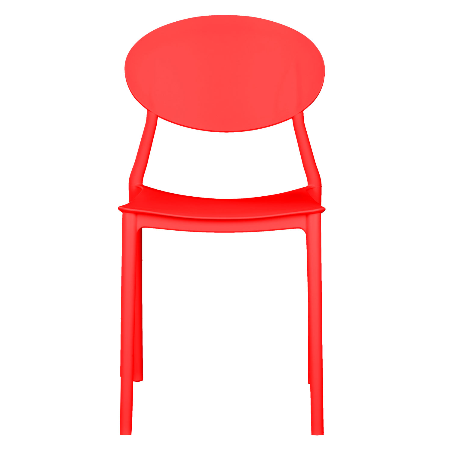 Chaise de jardin Lot de 4 Rouge Chaises design moderne Plastique Chaises exterieur Chaises empilable Chaise de cuisine